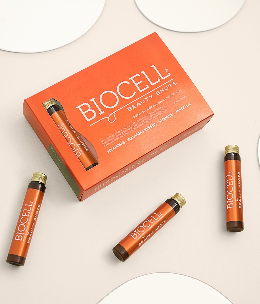 BIOCELL Beauty Shots, geriamas kolagenas su vitaminais ir mineralais odai, plaukams, nagams