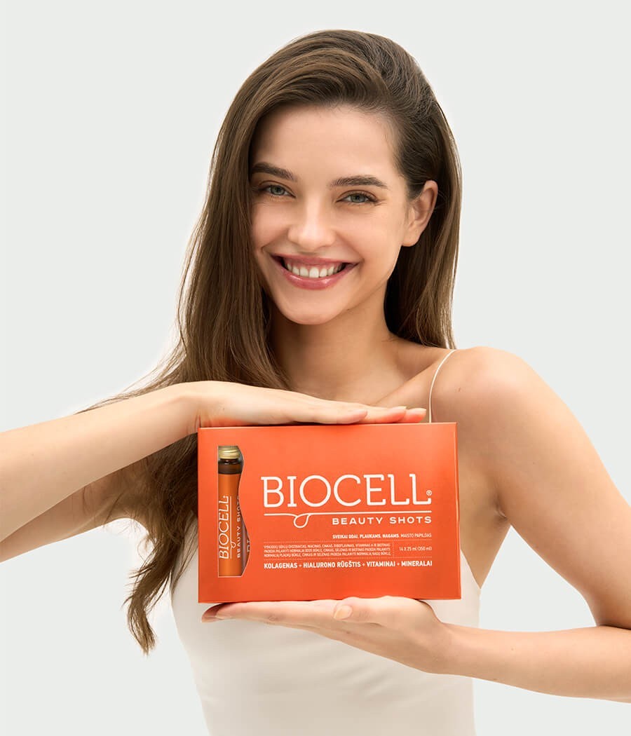 BIOCELL Beauty Shots, geriamas kolagenas su vitaminais ir mineralais odai, plaukams, nagams